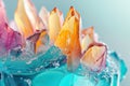 Colorful Flowers Floating in Water Royalty Free Stock Photo