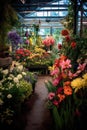 colorful flowers at a garden center