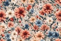 Colorful flowers pattern on the wall ultra high quality