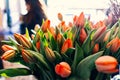 Colorful flowers at Pike Place Public Market in Seattle USA Royalty Free Stock Photo