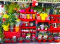 Colorful flowers market in the street.