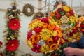 Colorful flowery decorations for sale