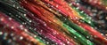 Colorful flowing fiber optic lights in motion Royalty Free Stock Photo