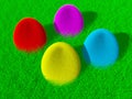 Colorful fluffy Easter eggs