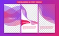 Colorful fluid spectrum layer gradient transparent editable social media ig  instagram story frame set background template trendy Royalty Free Stock Photo