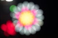 Colorful fluorescent with flower shape blur lights