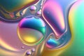 Colorful fluorescent holographic shiny liquid background. Generative AI