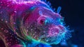 A colorful fluorescent image of a water bears cells showing its unique adaptations for surviving in extremes. The cells