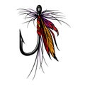 Colorful fly fishing lure concept Royalty Free Stock Photo