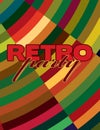 Colorful flyer for retro party. Vector graphic layout