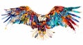 Colorful flying eagle with spread wings water color Royalty Free Stock Photo