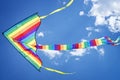 Colorful flying kite flying in the sky Royalty Free Stock Photo