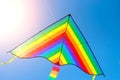 Colorful flying kite game flying in the sky Royalty Free Stock Photo