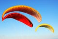 Colorful flying parachutes