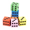 Colorful foam dice