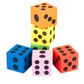 Colorful foam dice