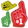 Colorful foam fingers sketch