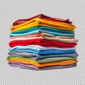 Colorful Folded Clothes Stack in a Vertical Closeup Shot Royalty Free Stock Photo