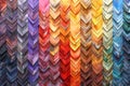 Colorful folded paper strips creating chevron pattern background Royalty Free Stock Photo
