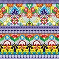 Mexican Talavera pottery vector seamless pattern collection, textile or fabric print decorative background inspired by traditional Royalty Free Stock Photo