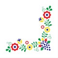 Colorful folklore ornament isolated on a white background