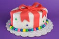 Colorful Fondant Gift Cake Royalty Free Stock Photo