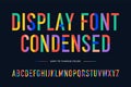 Colorful font. Colorful condensed alphabet and font