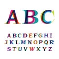 The colorful font consisting of three letters