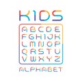 Colorful font. Playful alphabet. Modern vector funny typeface