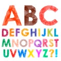 Colorful font from triangles