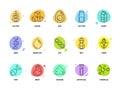 Colorful food allergen icon set. Vector Illustration Royalty Free Stock Photo