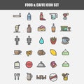 Food and caffe icon set vector ilustration