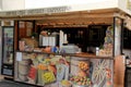 Coffee, Tea, Pastries and Cappuccino served at colorful food stand, Old Town, San Diego, California, 2016