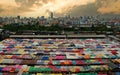 Colorful food stalls at Rod Fai Night Market in Bangkok Royalty Free Stock Photo