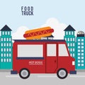 Colorful food truck design Royalty Free Stock Photo