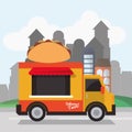 Colorful food truck design Royalty Free Stock Photo
