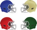 Colorful football helmets set