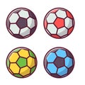 Soccer or Football Colorful Ball Set Royalty Free Stock Photo