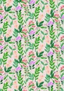 Colorful foral seamless vector pattern repeat in bright natural tones