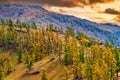 Autumn prairie at sunset