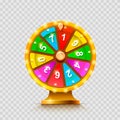 Colorful fortune wheel. transparent background.