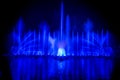 The colorful fountain dancing in celebration of year with dark night sky background. Royalty Free Stock Photo