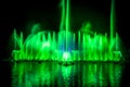 The colorful fountain dancing in celebration of year with dark night sky background. Royalty Free Stock Photo