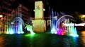 Colorful fountains.