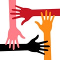 Colorful Four Hands Icon