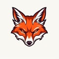 Colorful Fox Head Logo Design - Charming Characters For Tattoo Royalty Free Stock Photo