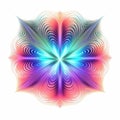 Colorful Fractal Abstract Flower With Minimalistic Symmetry