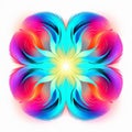 Colorful Fractal Flower: A Stunning Blend Of Gradient Colors And Symmetry Royalty Free Stock Photo