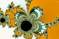 Pretty colorful fractal in orange and white, traditional russian motif