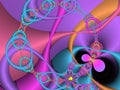 Colorful Fractal Shapes Lines, Abstract Texture, Graphics